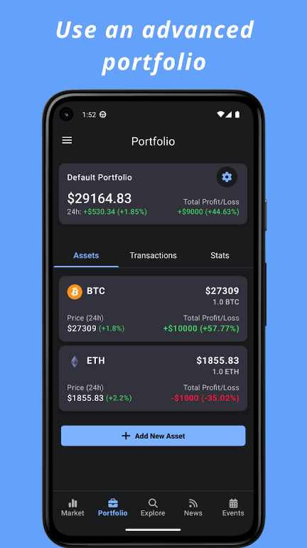 Crypto Hub Coin Stats Tracker Zrzut ekranu 1