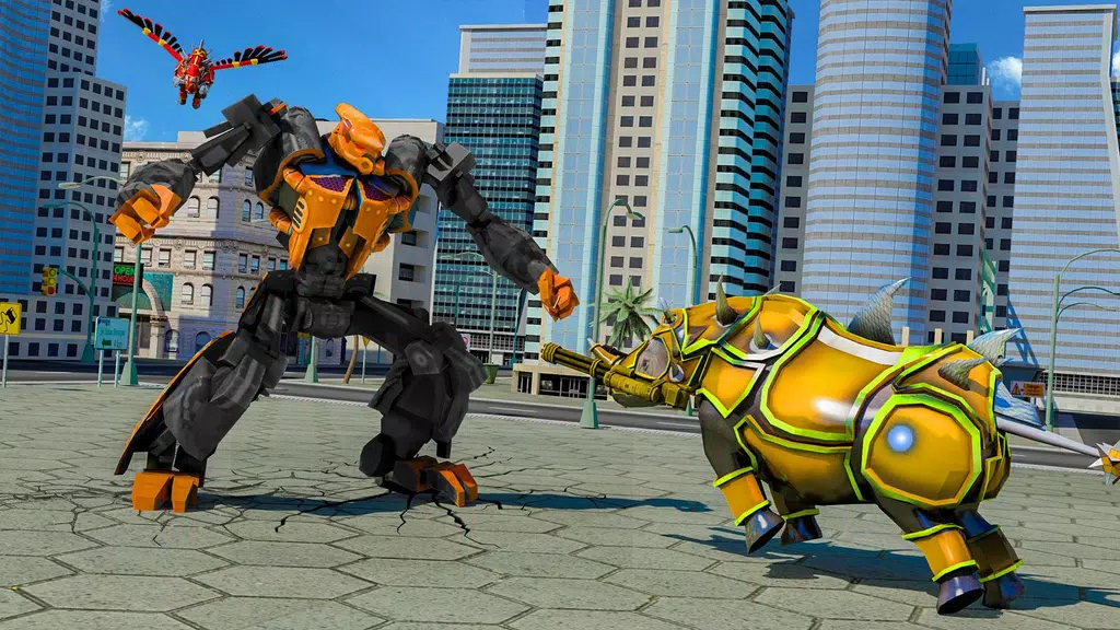 Flying Rhino Robot Transform: Robot War Games ภาพหน้าจอ 1