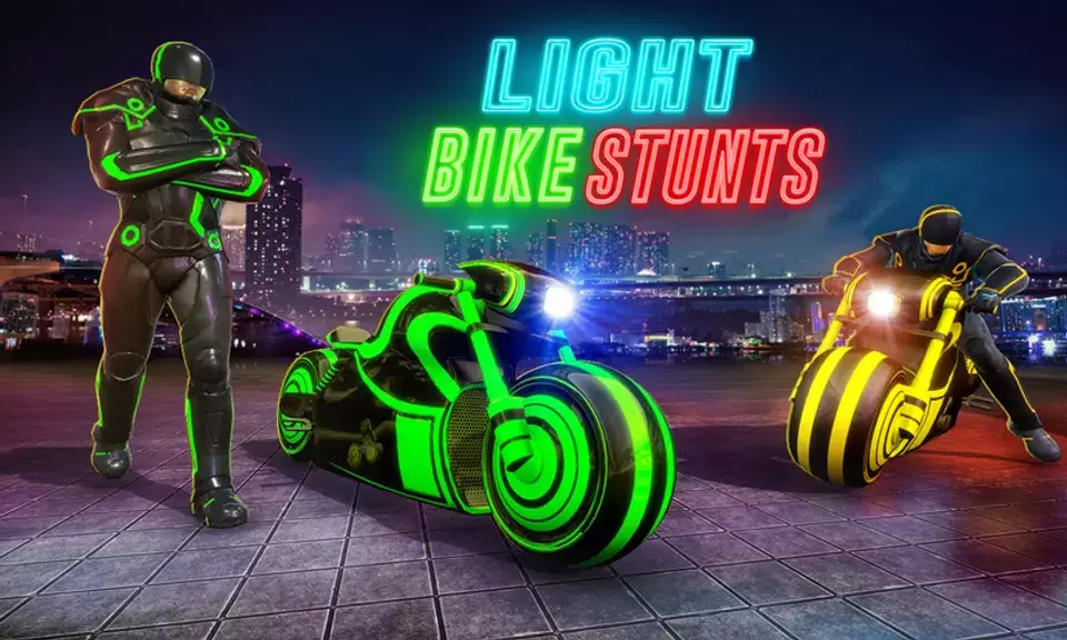 Light Bike Stunt Racing Game Ekran Görüntüsü 3