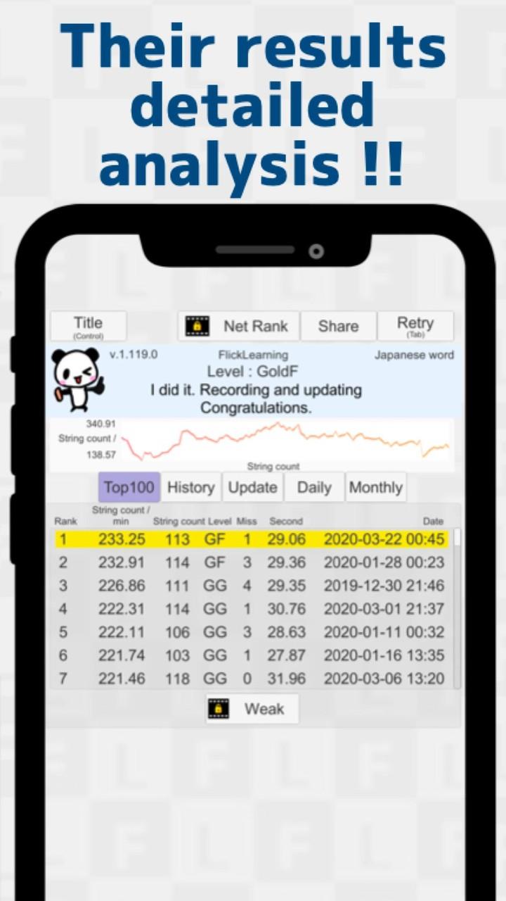 Japanese Flick Typing app Schermafbeelding 1