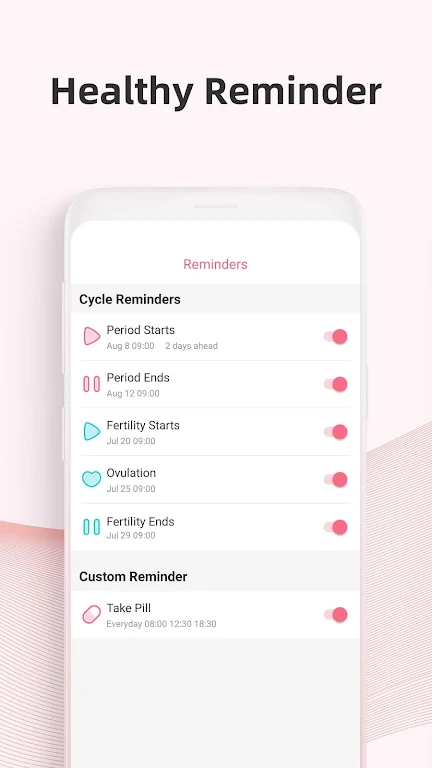 PinkBird Period Tracker Captura de pantalla 3