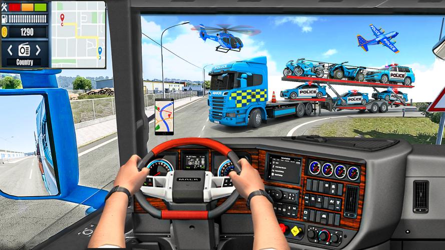 US police Cars Transport truck Captura de tela 2