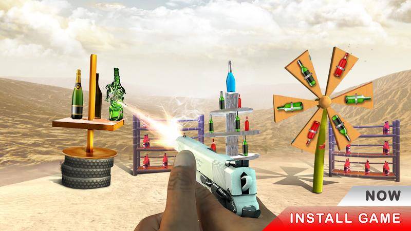 Gun Bottle Shooting game Schermafbeelding 1