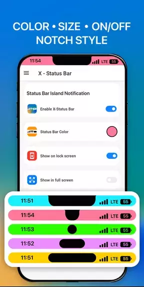 iCenter iOS 16: X - Status Bar ဖန်သားပြင်ဓာတ်ပုံ 3