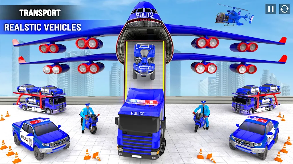 Police Car transporter Game 3D Schermafbeelding 3