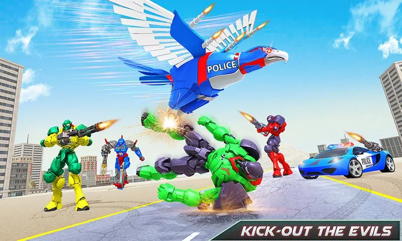 Flying Eagle Robot Car Games Zrzut ekranu 0