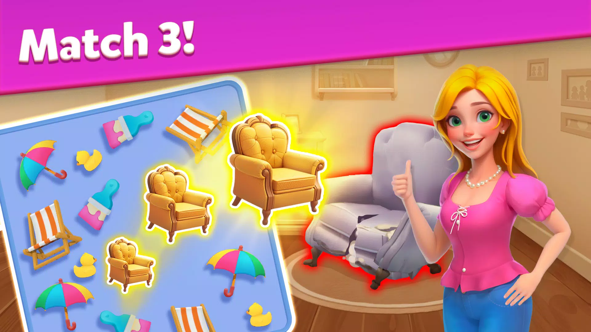 Triple Match Town: 3D Match Screenshot 1