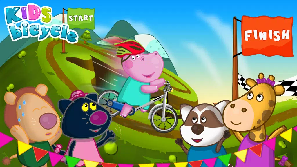 Hippo Bicycle: Kids Racing Ekran Görüntüsü 0