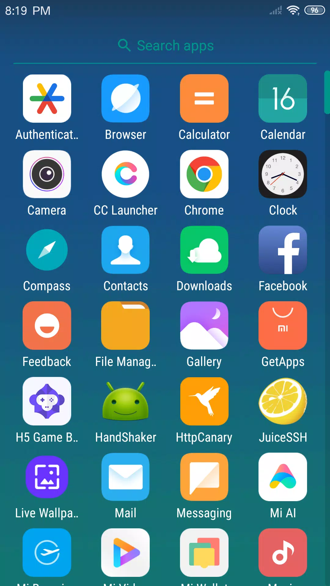 Schermata X Launcher 2
