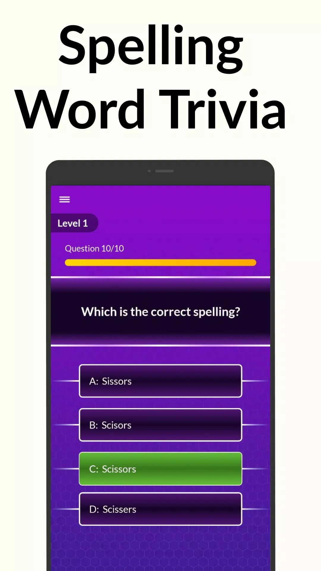 Schermata Spelling Bee: Spelling Quiz 0
