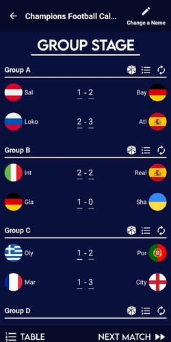 Champions Football Calculator ဖန်သားပြင်ဓာတ်ပုံ 1