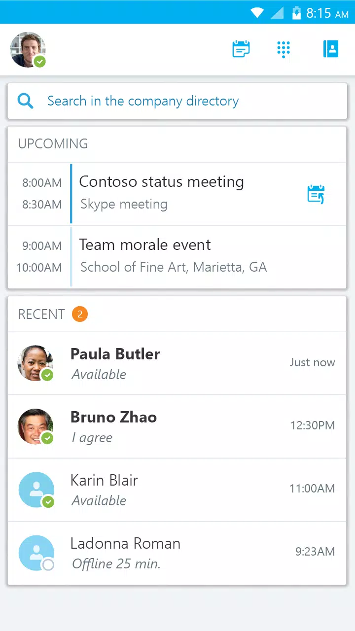 Skype for Business for Android Captura de pantalla 3