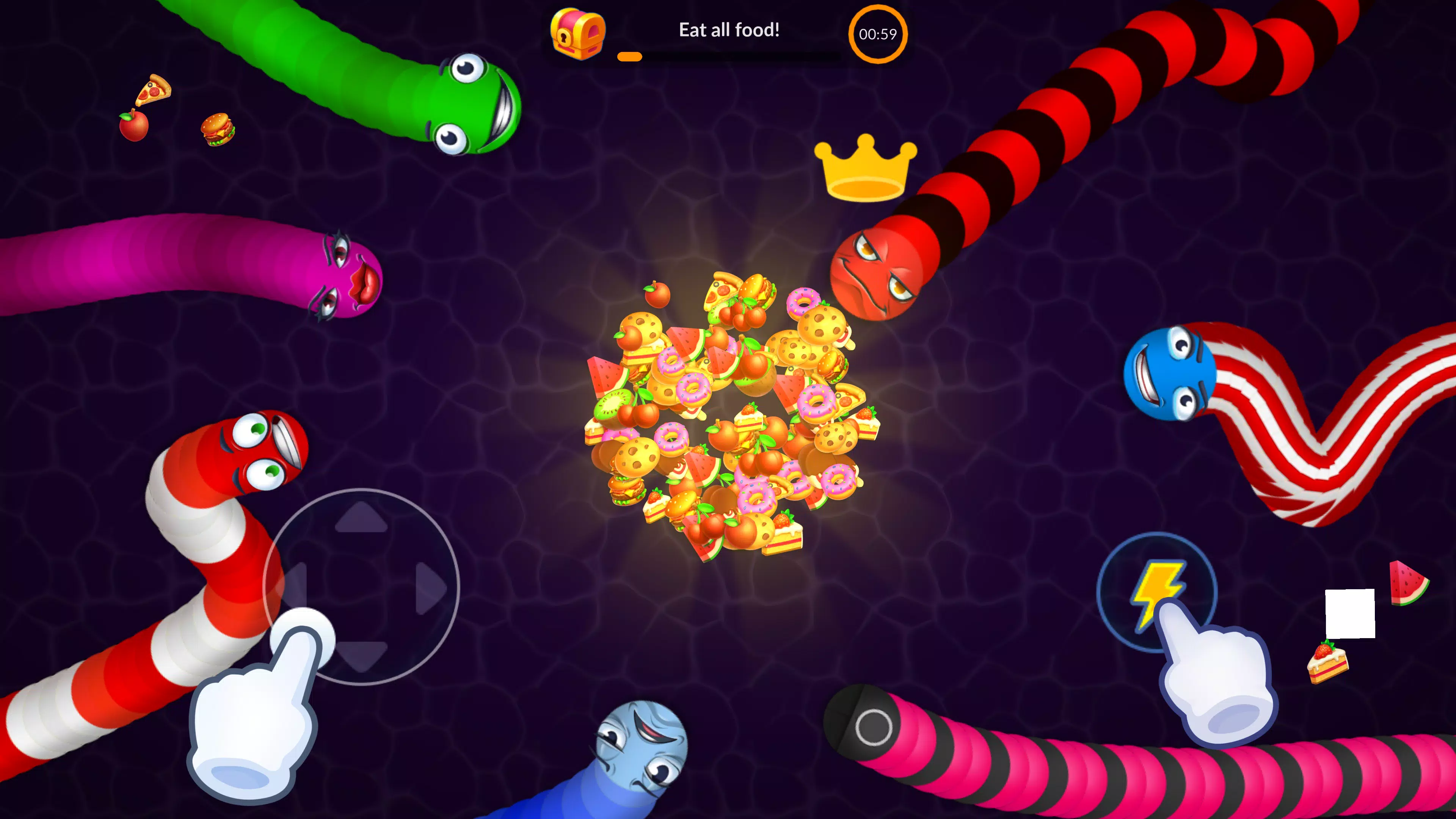 Snake vs Worms: Fun .io Zone Ekran Görüntüsü 3