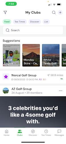 GolfLync Social Media for Golf Ekran Görüntüsü 1