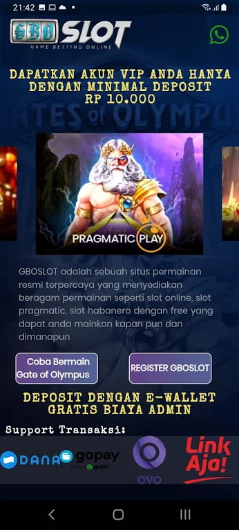GBOSLOT : Slot Pragmatic Play Capture d'écran 1