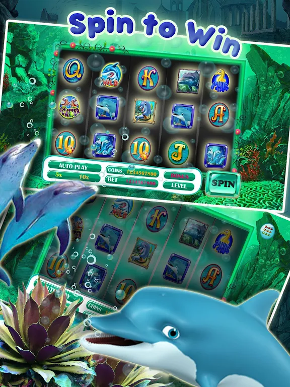 Lucky Dolphin Slots: Free Casino Slot Machines Tangkapan skrin 1