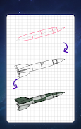 How to draw rockets by steps Ảnh chụp màn hình 2