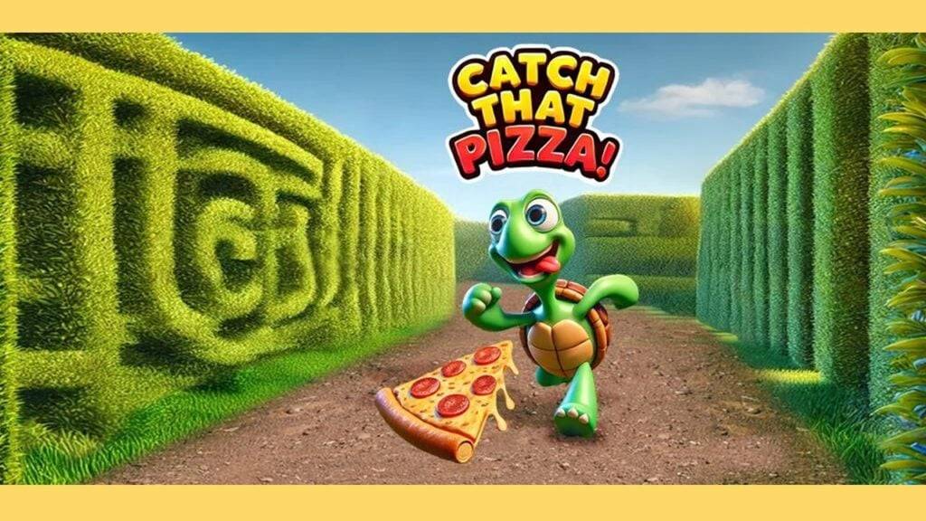 Achtervolg een pizza die teleporteert in Catch That Pizza Maze Game