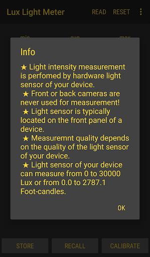 Lux Light Meter Pro स्क्रीनशॉट 2