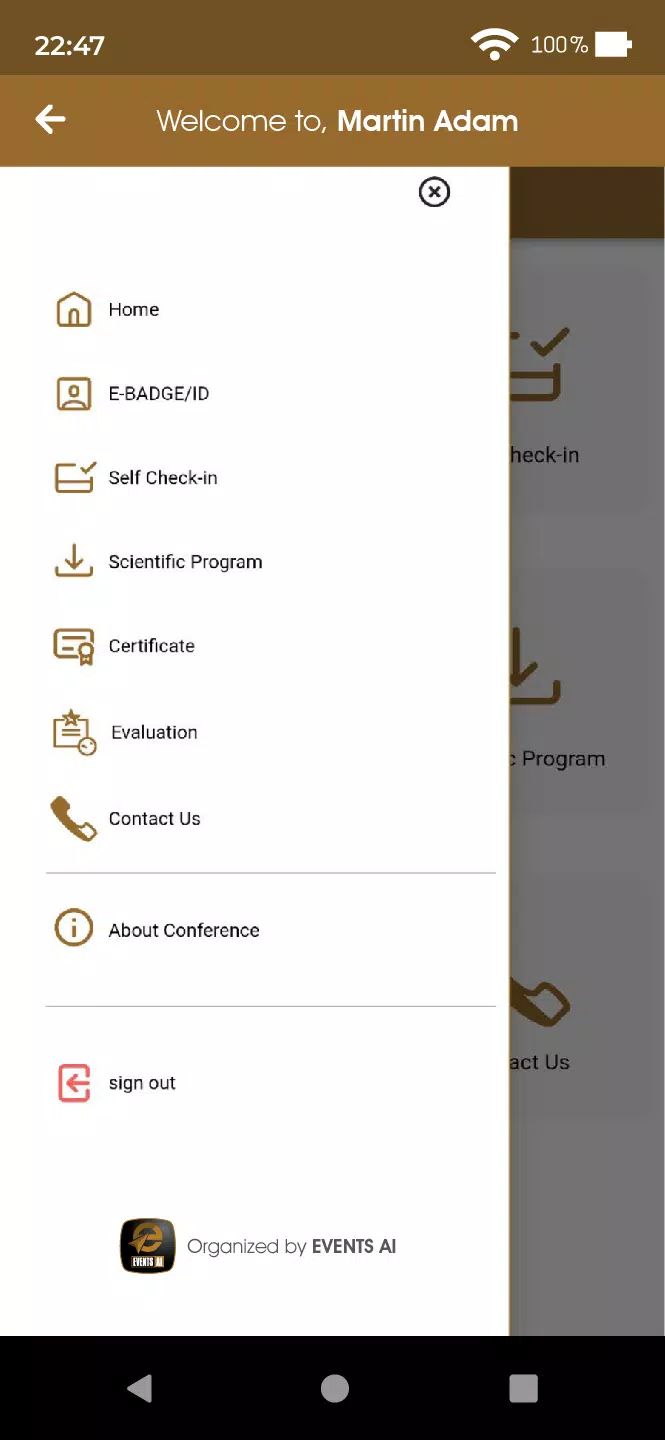 Schermata Events AI App 0