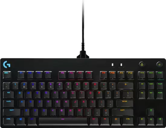 Logitech - G Pro TKL Wired Mecánico GX Blue Clicky Switch Teclado de juego con RGB Backlighting - Negro