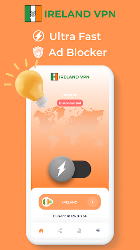 Ireland VPN - Private Proxy Ekran Görüntüsü 1