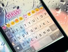 Free Glass Emoji Keyboard Skin Tangkapan skrin 2