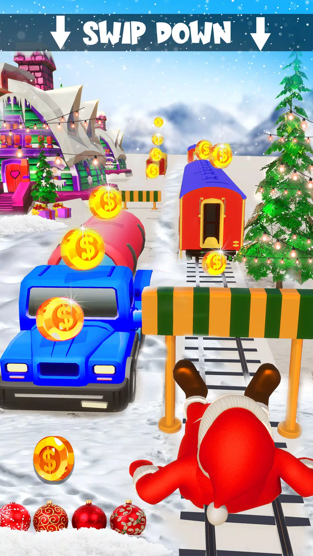 Xmas Santa Surfer Running Game Скриншот 3