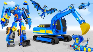 Snow Excavator Robot Car Games Tangkapan skrin 2