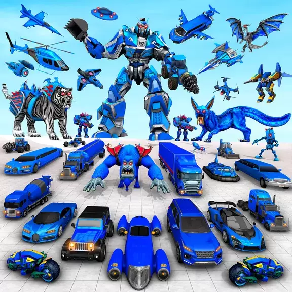 Police Tiger Robot Car Game 3d Ảnh chụp màn hình 0