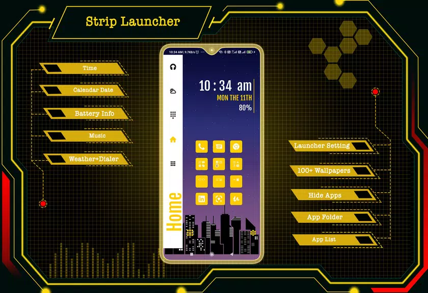 Strip Launcher - App lock Screenshot 1