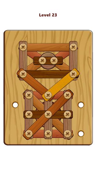 Wood Nuts & Bolts Puzzle Mod ဖန်သားပြင်ဓာတ်ပုံ 1