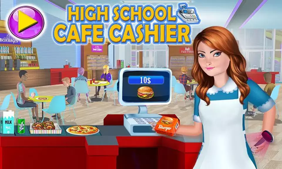 High School Cafe Cashier Games Скриншот 3