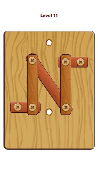 Wood Nuts & Bolts Puzzle Mod ဖန်သားပြင်ဓာတ်ပုံ 0