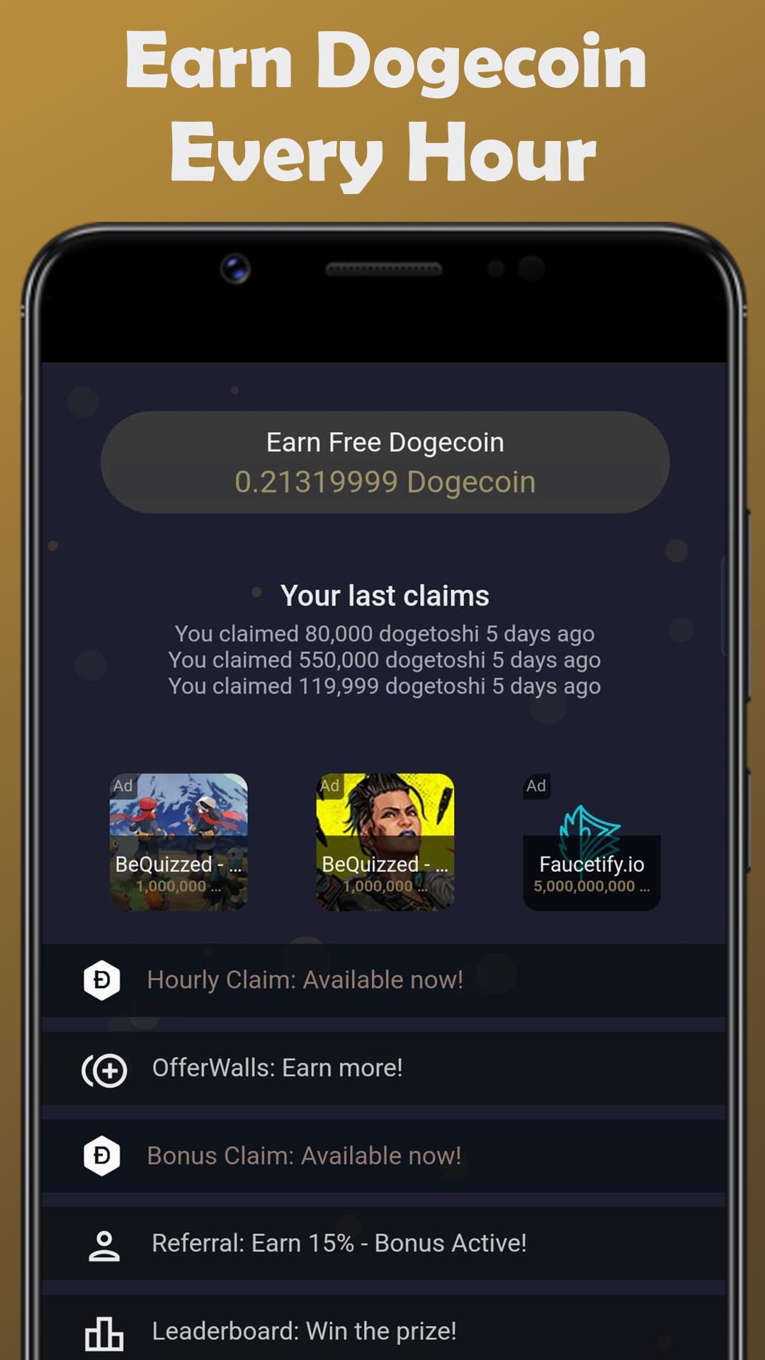 Earn Dogecoin ภาพหน้าจอ 0