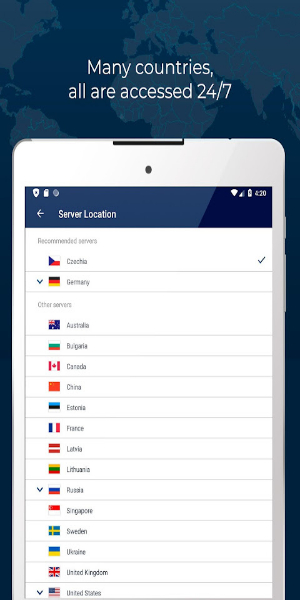 Fast VPN proxy servers with no logs - RUSVPN Zrzut ekranu 0