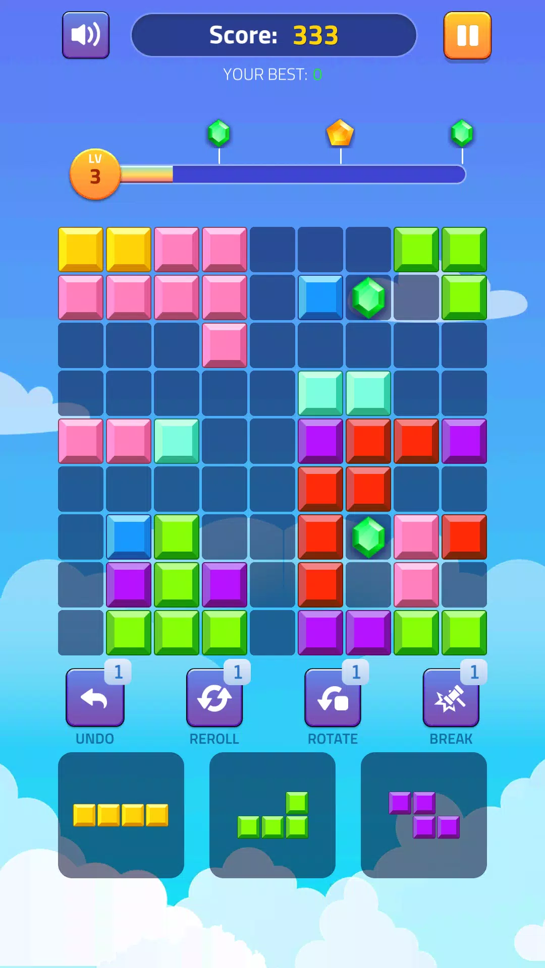 Block Puzzle - Gems Adventure 스크린샷 1