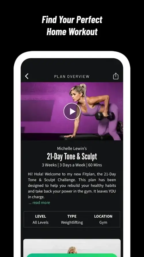 Fitplan: Gym & Home Workouts Captura de tela 1