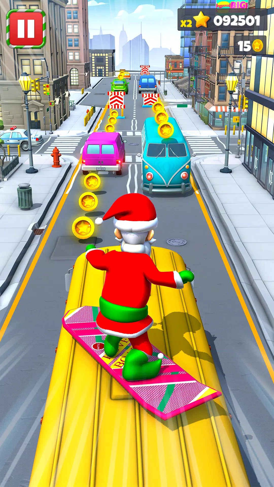 Xmas Santa Surfer Running Game ဖန်သားပြင်ဓာတ်ပုံ 0