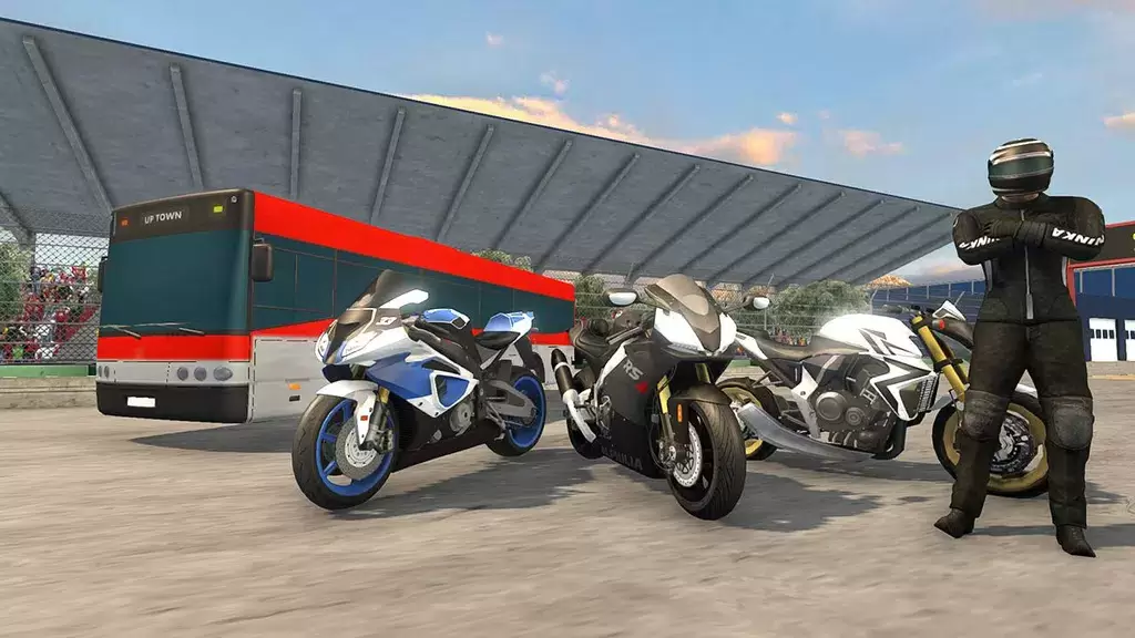 Bike VS Bus Racing Games Ekran Görüntüsü 1