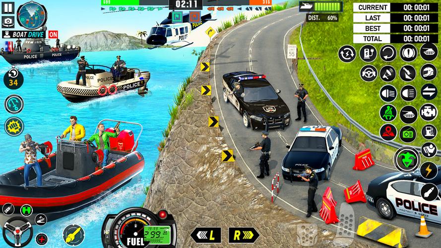 Police Boat Chase Crime Games Скриншот 2