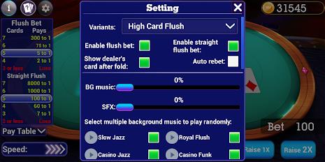 High Card Flush Poker Capture d'écran 2