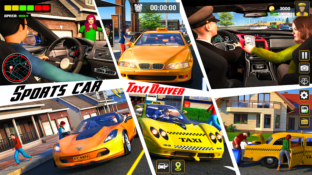 City Cab Driver Car Taxi Games Schermafbeelding 2