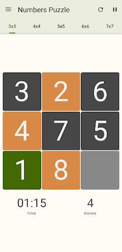 15 Number puzzle sliding game Screenshot 2