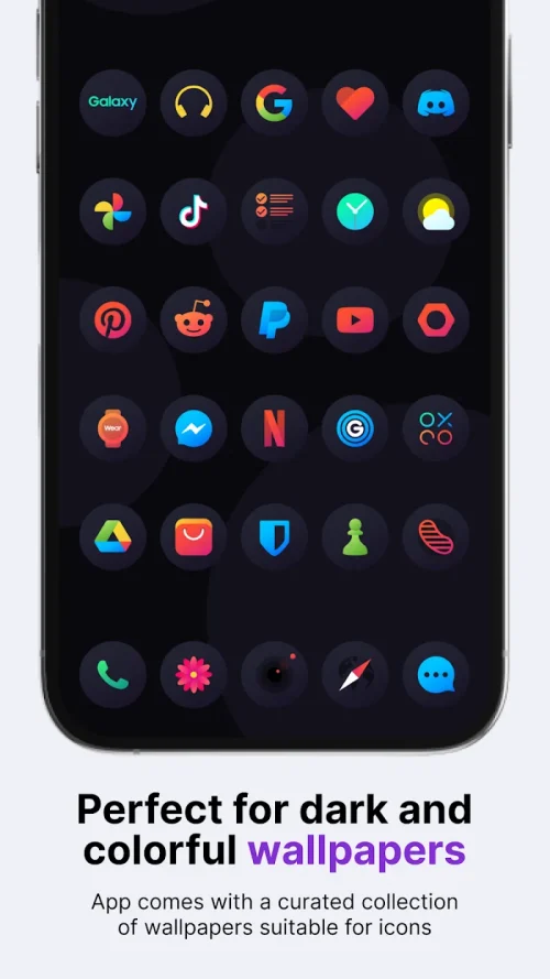 Hera Dark: Circle Icon Pack Ekran Görüntüsü 1