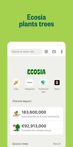 Ecosia: Browse to plant trees. Schermafbeelding 1