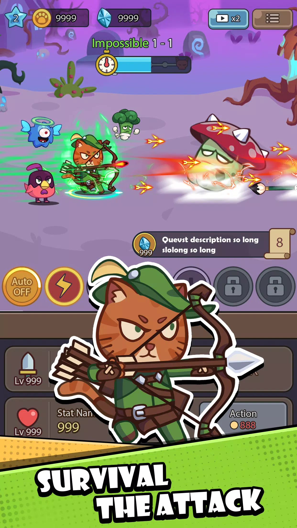 Cat Hero: Idle RPG War স্ক্রিনশট 1