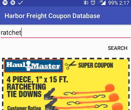 Schermata Harbor Freight Coupon Database - HFQPDB 0