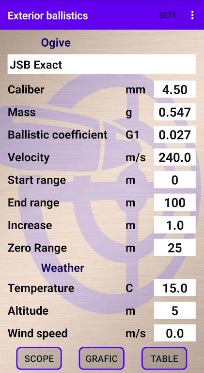 External ballistics calculator ภาพหน้าจอ 0