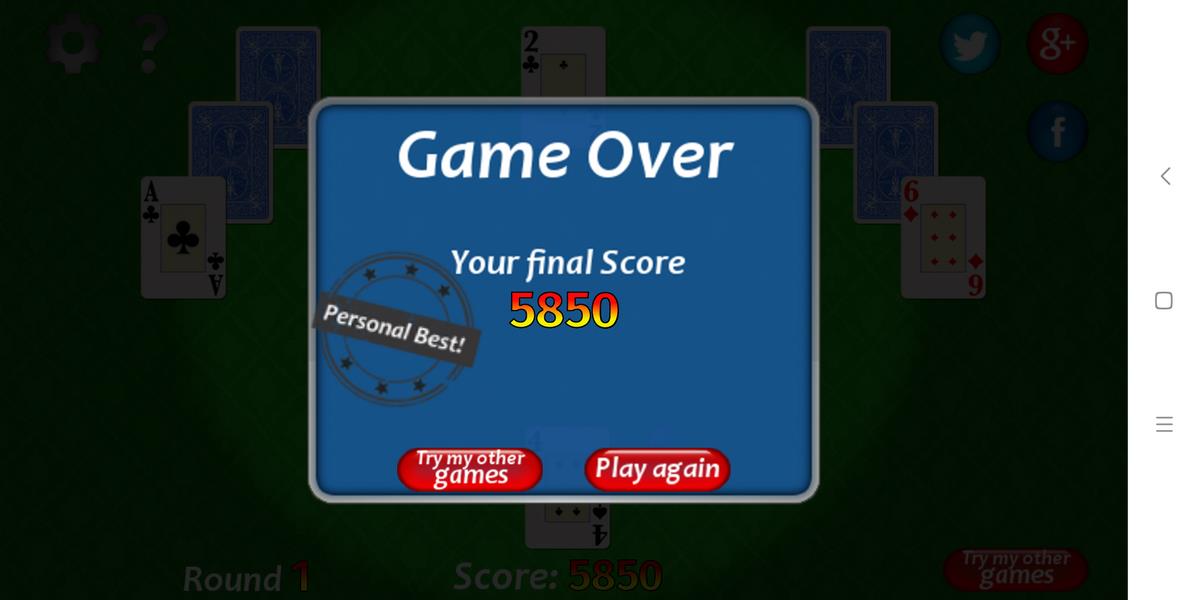 Vegas Solitaire TriPeaks Schermafbeelding 0